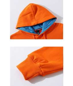 Sweat à capuche de sport à manches longues pour hommes de haute qualité couleur personnalisée solide 100% polaire de coton fabriqué au Pakistan-pour l'hiver - Product Image 2