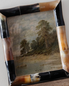 Marco de fotos de cuerno Natural de calidad superior hecho a mano, hermosos colores, chipset meticulosamente pegado, pulido a mano suave disponible - Product Image 3