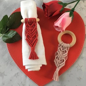 Elegante servilletero de macramé bohemio, organizador decorativo de algodón tejido a mano para mesa de comedor, cocina o Interior del hogar - Product Image 2