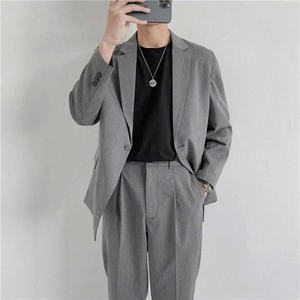 Blazer homme avec épaulettes, blazer ample style coréen - Product Image 1