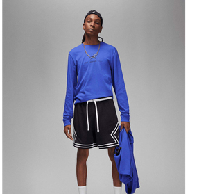 Quần short nam chất liệu lưới polyester 100%, màu đen trắng, thoáng mát và thoải mái, có lưng thun và viền dệt sọc. - Product Image 4