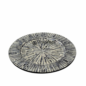 Bandeja con incrustaciones de nácar elegante de Tradebyd Bandeja decorativa hecha a mano de primera calidad para uso doméstico - Product Image 3