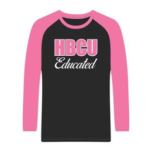 Camiseta de Manga Larga Raglán Negra para Hombre, Estilo Universitario HBCU, Algodón Chenilla, Diseño de Hermandad Griega Divine Nine - Product Image 2