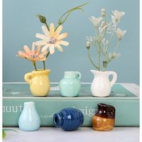 Mini-vase en céramique aimanté pour réfrigérateur - Décoration créative magnétique pour arrangement floral, objet décoratif DIY, autocollant pour réfrigérateur