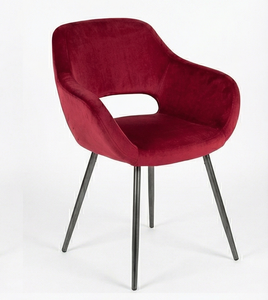 เก้าอี้คาเฟ่กำมะหยี่โมนาโก ปี 2026 ขาโลหะทรงกรวย เก้าอี้นั่งพักผ่อนทันสมัยพร้อมที่วางแขนและช่องเว้าด้านหลัง เหมาะสำหรับร้านอาหาร โรงแรม และโรงเรียน - Product Image 2