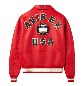 Chaqueta Bomber Unisex Avirex 2026 de Primera Calidad, Personalizada, de Cuero y Lona, con Revestimiento Frontal, Resistente al Viento, Estilo Urbano, Edición Invierno - Product Image 2