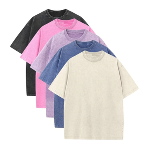 T-shirts personnalisés unisexe en coton 100% 230 GSM, coupe oversize, décontractés, vierges, style vintage délavé à l'acide - Product Image 2