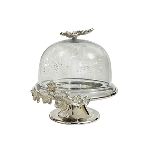 Support à gâteau moderne en verre et aluminium doré avec couvercle, vaisselle de qualité supérieure pour hôtels et traiteurs, centre de table, serveur de desserts, taille personnalisée - Product Image 5