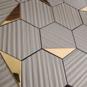 Buildingmaterialsindia โมเสกหกเหลี่ยม73มม. กระเบื้องเป็นกรดทั้งตัว260x300สำหรับห้องนั่งเล่นโรงแรมและร้านอาหาร - Product Image 2