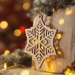 Farmhouse Wooden Christmas <b>Hanging</b> <b>Ornament</b> Ideal For Cozy Winter Ambience And Rustic Holiday Season Decorations - Product Image 1