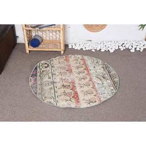 Classic Beige Red Striped Wool Vintage Turkish <b>Rug</b> 330 X 330 cm Suede Living Room Carpet Patchwork Hallway Latex Rectangle - Product Image 1