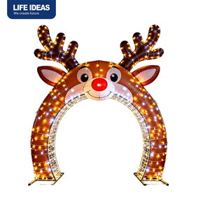 Décoration de porte gonflable de Noël Playmax, nouvelle arrivée, pour l'extérieur, 6-8 pieds, imperméable, pour les fêtes ou la décoration de pelouse de jardin - Product Image 2