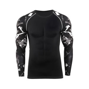 Hot Selling Men Rashguard Sportswear Full Sleeve Lightweight Quickdry Breathable Silk Screen Printed Customized Logo 100% - Product Image 5