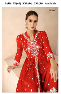 FabZone de haute qualité adultes indien ethnique Palazzo costume dernier concepteur lourd rayonne fil broderie impression travail pour les fêtes - Product Image 5