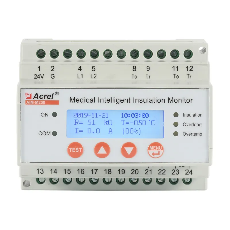 Sistema di localizzazione dei guasti di isolamento AIM-M200 integrato in un sistema elettrico completo con comunicazione tramite Modbus