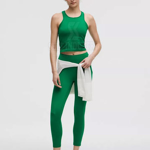 Top corto de yoga sin costuras para mujer superventas Color sólido con logotipo en la parte delantera Diseño transpirable Bajo MOQ - Product Image 2