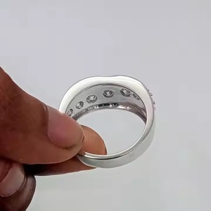 Bague fine originale en moissanite pour homme, cadeau d'anniversaire de mariage en argent 925 pour père, frère ou mari - Product Image 2