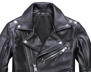 Sales Classic Motor Biker <b>Genuine</b> <b>Leather</b> <b>Jacket</b> Slim Cowhide Coat Fashion Vintage <b>Leather</b> Clothing Plus Size Men's <b>Jacket</b> - Product Image 4