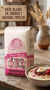 Farine de semoule de blé séchée DEM Kulpin T 400, sac de 1 kg, stockage à l'abri de la chaleur et de l'humidité - Product Image 3