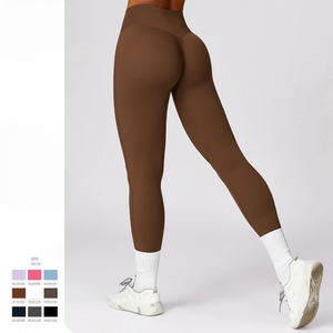 Activewear Yoga Leggings Taille Élastique Nylon Spandex Sport Fitness Workout Pantalon pour Contrôle du Ventre Butt Lift Workout Gear - Product Image 1