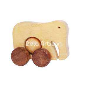 Figurine en bois d'éléphant OSTHEIMER avec selle verte, jouet en bois, animal royal - Product Image 1