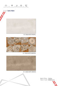 Carreaux de mur en céramique design 300x600mm pour salle de bain et cuisine, aspect brillant mat, effet sculpture de sucre, pour la décoration murale intérieure contemporaine - Product Image 5