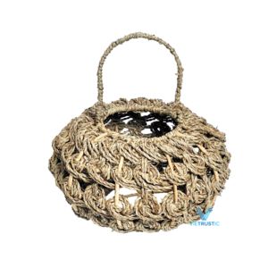 Vietrustic โคมไฟภายในที่ทันสมัยโคมไฟหญ้าทะเลโคมไฟแขวนถัก - Product Image 4