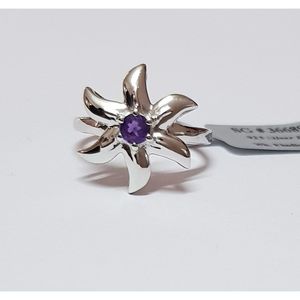 Anillo de Flor de Amatista Natural para Mujer Shah Gems en Plata de Ley 925, Regalo - Product Image 1