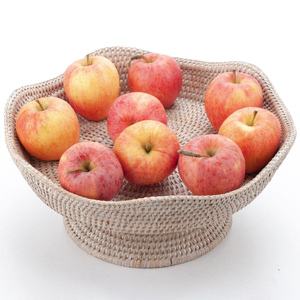 Corbeille à fruits en rotin naturel avec pieds, panier de rangement pour garde-manger, petit récipient peu profond - Product Image 5
