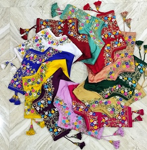 Readymade cousu chemisier ethnique beau travail manuel broderie sur toutes les manches indien mariée fête soie Saree correspondant - Product Image 3