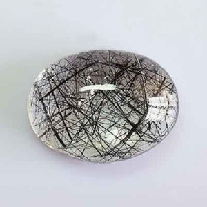 พลอยควอตซ์ทรงวงรี100% สีดำธรรมชาติเจียระไนแบบหลวมอัญมณีเทียบขนาดของแท้ - Product Image 1