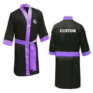 2025 superventas vestido de boxeo de satén para adultos con capucha patrón de impresión de logotipo personalizado equipo de artes marciales de alta calidad - Product Image 3