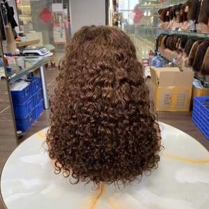 Premium Wholesale SDD 14 Inch Luxury Curl 13x4 Lace Frontal <b>Wig</b>, Vietnamese Raw Hair, Realistic Hand-Tied Hairline - Product Image 1