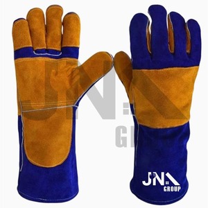 Guantes de soldadura de la mejor calidad, guantes de soldadura resistentes al fuego industriales, guantes de soldadura de trabajo de cuero personalizados - Product Image 4