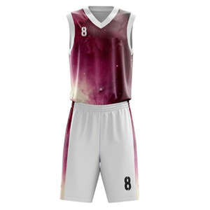 Ensemble de maillots de basket-ball personnalisés pour hommes, 100% polyester, impression par sublimation, séchage rapide, respirant, sans manches - Product Image 2