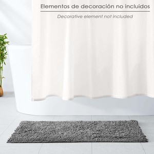 Tappeto da bagno in ciniglia di poliestere 50x80 cm. Grigio. - Product Image 6