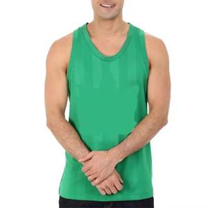 2025 camiseta sin mangas con estampado personalizado de alta calidad para hombre gimnasio Fitness Streetwear sin mangas Muscle Fit 100% algodón acanalado camiseta sin mangas para hombres - Product Image 3