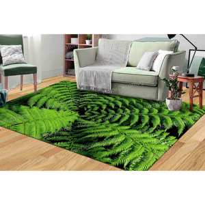 Botanical <b>Printed</b> Rug: Classic, Wedding, <b>Fern</b>, Flower, Green, Step, Decorative, Personalized, Living Room,Nonwoven Thin Rug - Product Image 5