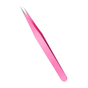 Pinzas de extensión de pestañas de acero inoxidable de precisión de lujo de elegancia Rosa punta puntiaguda volumen pestañas aplicador de logotipo personalizado - Product Image 5