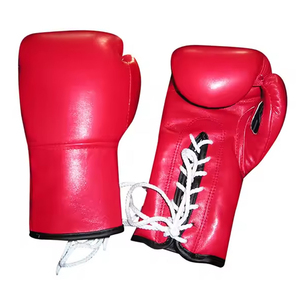 Guantes de boxeo con cordones de ABDULLAH MARTIAL ARTS, de un solo color, de cuero PU, el mejor proveedor, diseño propio - Product Image 1