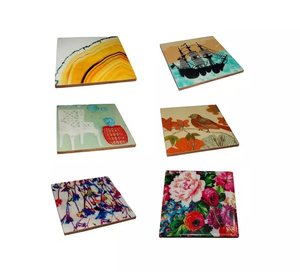 Expensive Design Epoxy Resin & <b>Wooden</b> Tea Cup Mats Pads Modern Style Trendy Design Tabletop Household Dinnerware Glass Coaster - Product Image 6