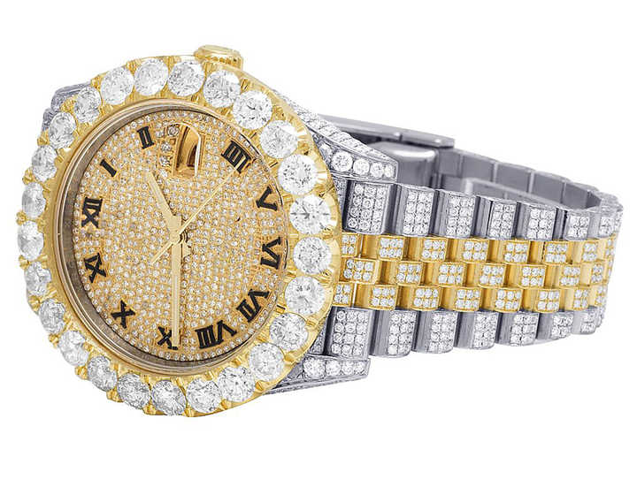 Two Tone Roman Dial Original Branded Handmade Premium Quality Automatic Bezel Diamond Luxury Diamond Watch