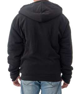 Premium Quality Sherpa-Lined Winter <b>Sweatshirt</b>, <b>Full</b> <b>Zip</b>-Up Wool-Lined Hooded Pullover with Fur Hood, 100% Cotton - Product Image 3