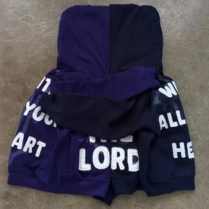 Custom Patch Work Hoodies Streetwear Oversized Pullover Sweatshirts with Embroidery Logo Acid Wash Design Wholesale - Product Image 5