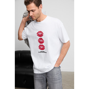 T-shirt surdimensionné à col rond en coton biologique pour homme GRIMELANGE GIANO avec détail imprimé - Product Image 2