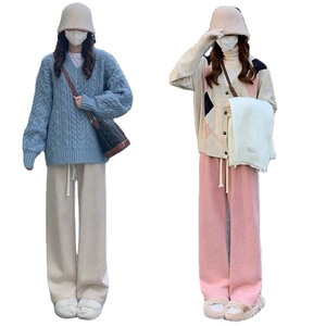 Pantalones Gruesos de Invierno para Mujer, Cintura Alta, Frente Plano, Antiestáticos, Forro Polar Cálido, Casuales - Product Image 3