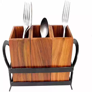 Soporte de madera para cucharas con estampado de flores, caja de soporte de la mejor calidad para cuchara, tenedor y cuchillo, soporte para cubiertos - Product Image 3