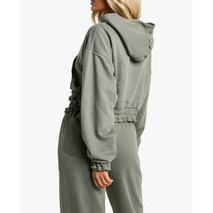 Venta al por mayor sudaderas con capucha de las mujeres logotipo personalizado de color sólido transpirable de moda pulóver sudaderas con capucha - Product Image 2