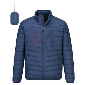 Vente en gros Veste matelassée homme personnalisée Manteau d'hiver léger résistant à l'eau Voyage ski Extérieur Veste matelassée Poches zippées - Product Image 1