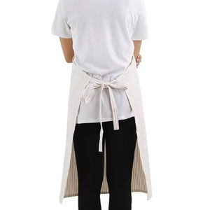 Tablier à bavette teint en fil de coton 100%, bavoir à la taille gris, cuisine salon de coiffure jardin barbecue PE LDPE PU PVC Denim tissu polyester - Product Image 1